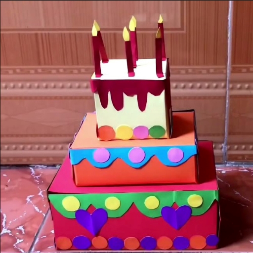 Bánh sinh nhật bằng giấy xốp 3 tầng 